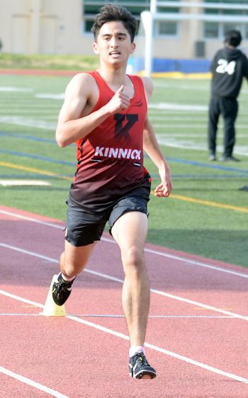 Nile C. Kinnick senior Austin Shinzato, reigning Far East cross country champion, heads for the finish line in Saturday’s 3,200 of the DODEA-Japan district finals.