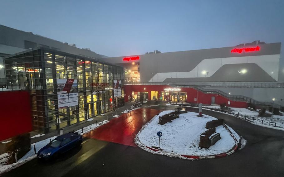 The Ringwerk museum and indoor go-karting track on a foggy day in Nuerburg, Germany, Jan 15. 2022. The complex is adjacent to the Nuerburgring racetrack finish line and features an interactive motorsports museum, simulators and shops. 