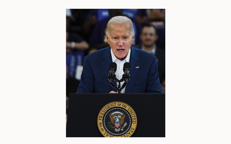 President Joe Biden speaks during a campaign rally at in Detroit, Michigan on July 12, 2024.