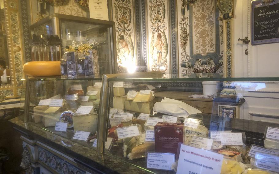 Items at the Pfunds Molkerei include locals cheeses and wines, as well as jams and mugs. 