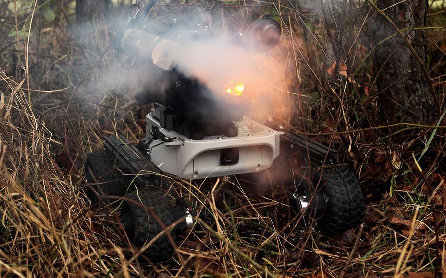 With its decoy weapon, Gereon can simulate machine gun fire using a loudspeaker and LED muzzle flash. Additional components could add lasers and other sensor equipment to the vehicle base.
