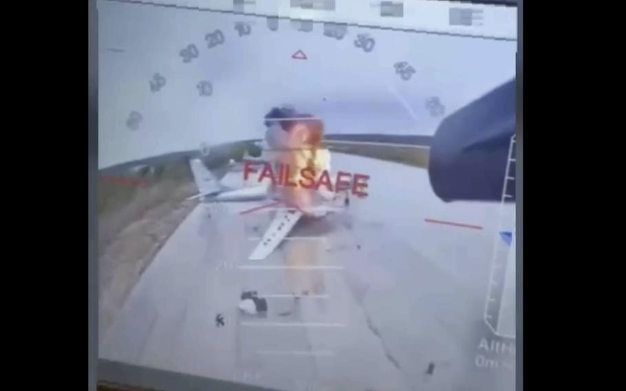 A drone hits an aircraft.