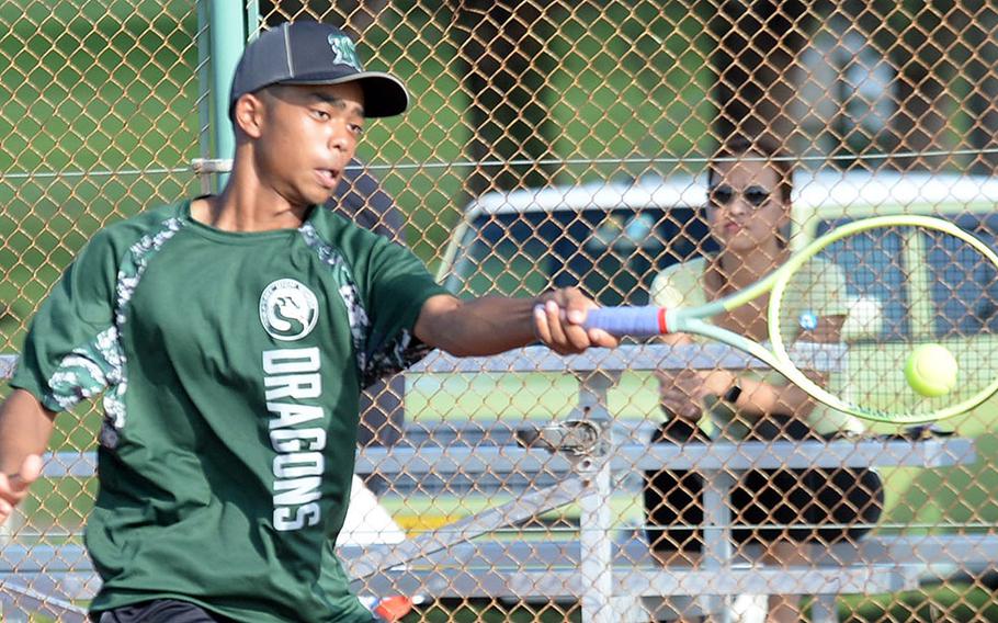 Kubasaki's Luka Koja defeated Kadena's Kaedon Truong 6-0 in Tuesday's Okinawa tennis matches.