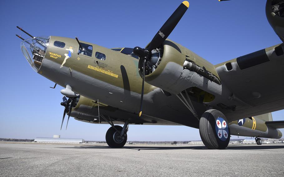 A B-17F Memphis Belle sits at the National Museum of the U.S. Air Force on on March 10, 2018.
