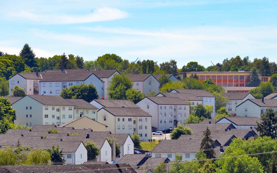 Baumholder American High School and part of current and former Wetzel base housing are visible from downtown Baumholder, Germany, July 12, 2022. U.S. special operations troops based in Stuttgart are expected to take up residence at this rural base in 2026, Army officials said Feb. 6, 2024.