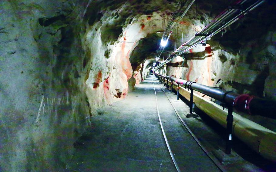 A tunnel inside of the Red Hill Underground Fuel Storage Facility in Hawaii is shown in October 2019.