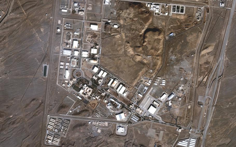 This satellite image provided by Maxar Technologies shows the Natanz nuclear facility in Iran on Jan. 24, 2025.