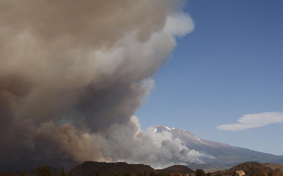 The Lava Fire, near Mount Shasta and Lake Shastina in Siskiyou County, California, on June 27, 2021. 