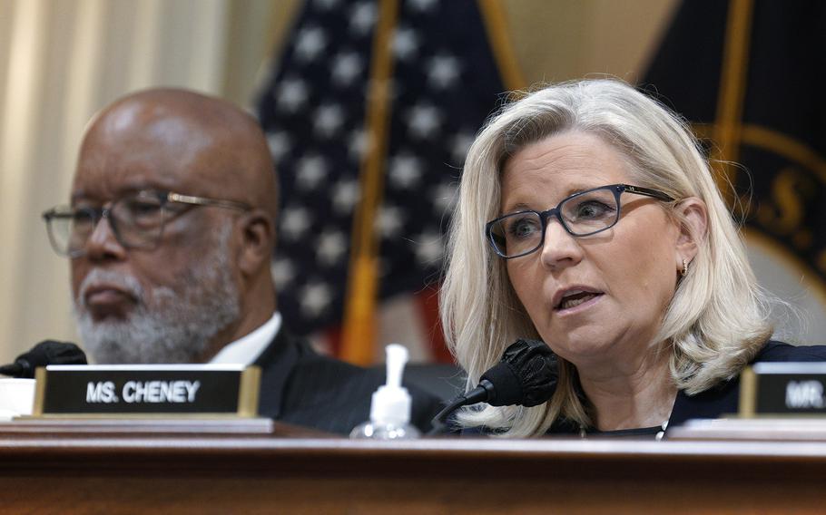 U.S. Rep. Liz Cheney, R-Wyo., speaks during the House Select Committee’s third hearing on the January 6th investigation on Capitol Hill in Washington, D.C., on Thursday, June 16, 2022. 