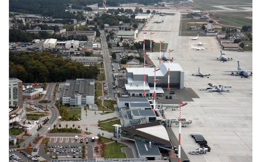 This is a 2009 aerial photo of Ramstein Air Base, Germany, the largest hub for U.S. troops and military supplies in Europe. Germany is one of the biggest buyers of Russian energy on the Continent.