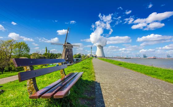 View of the nuclear power plant in the town of Doel, Belgium.
