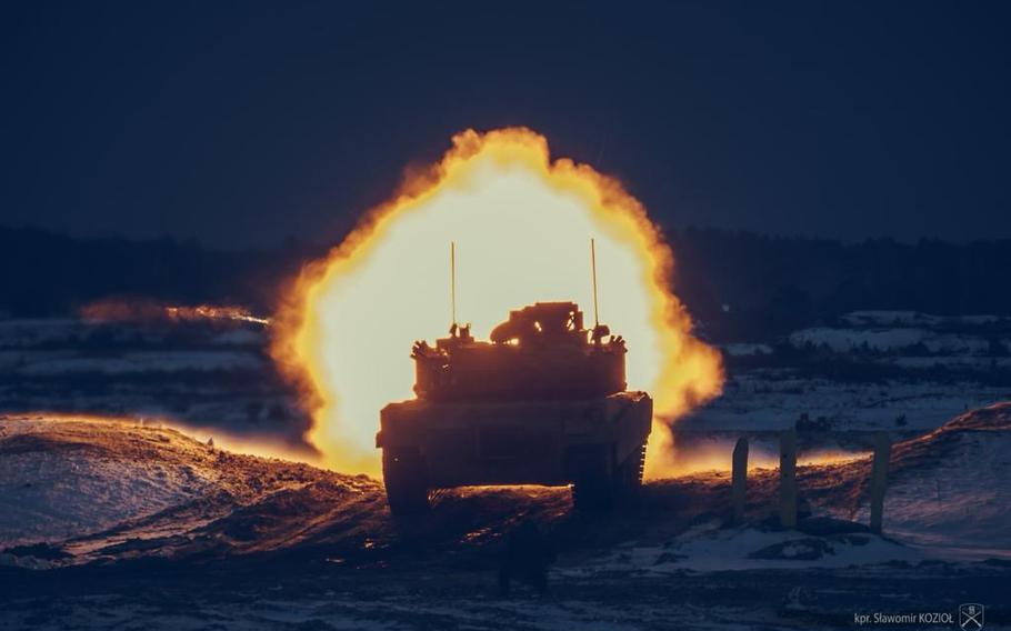 U.S. soldiers have spent months in Nowa Deba, Poland, to train Polish army counterparts on using the country's newly acquired Abrams tanks. This month, Polish tank crews became the first among their forces to qualify on the Abrams.