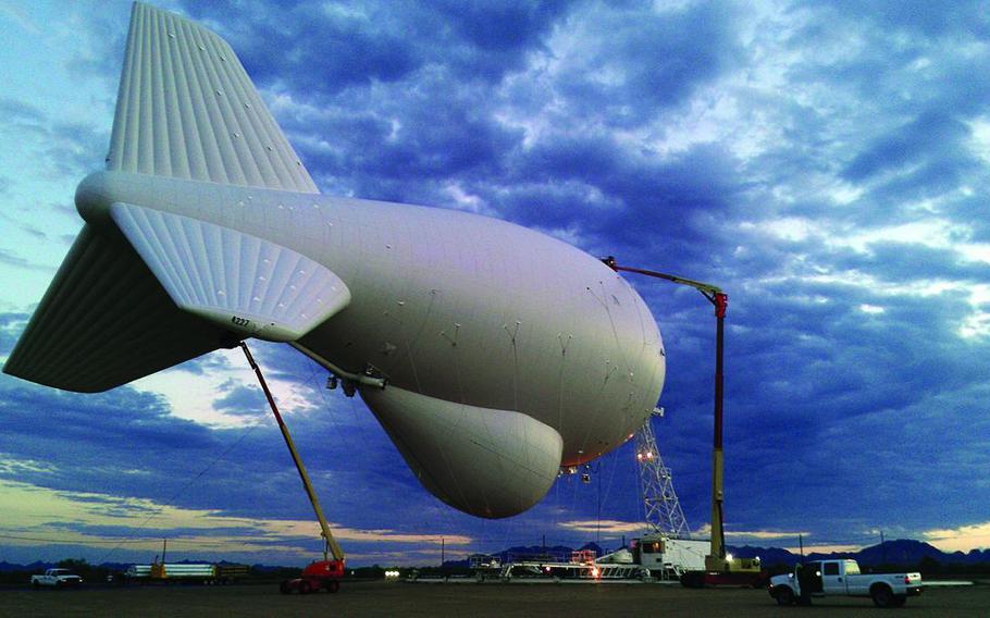 The Department of Homeland Security is asking the Defense Department to provide up to 4,500 troops to support U.S. Customs and Border Protection along the U.S. border with Mexico and to help operate blimps that provide surveillance from up to 10,000 feet in the air.
