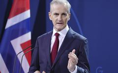Norway's Prime Minister Jonas Gahr Store speaks during a press conference with Chancellor Olaf Scholz in Berlin, Wednesday Jan. 19, 2022. (Kay Nietfeld/Pool via AP)