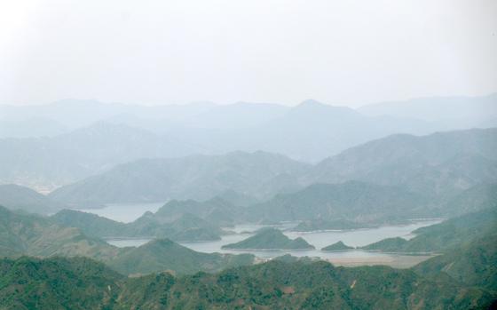 A view of North Korea from atop Baegamsan Mountain in Hwacheon County, South Korea, May 2, 2023. 