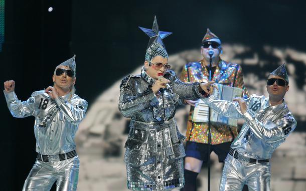 The Eurovision Song Contest has been described as the musical version of the Olympic Games. Malmö, Sweden, hosts the famous contest this year, as acts from 37 countries vie for the Continent’s pop music crown. The final is May 11. Pictured: Ukraine’s Verka Serduchka sings “Dancing Lasha Tumbai” at the contest in Helsinki, Finland, in 2007. 