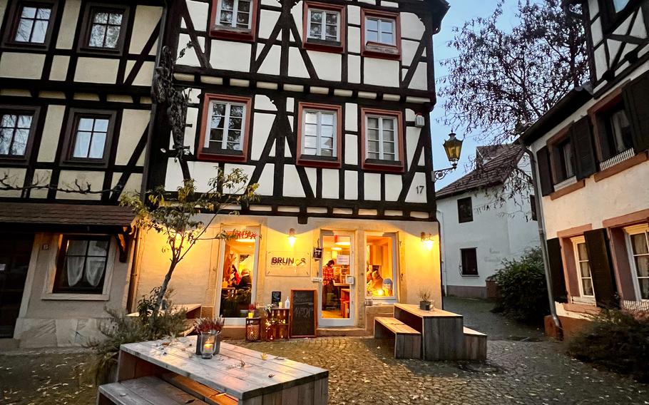 Bruno's in Neustadt an der Weinstrasse, Germany, Nov. 13, 2021. The restaurant offers a modern eatery in the historic downtown. 