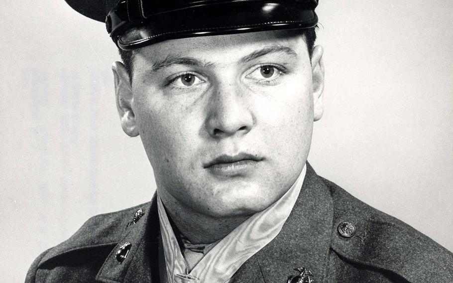 Cpl. Duane Dewey received the Medal of Honor for saving fellow Marines' lives by shielding them from a grenade blast during the Korean War, April 16, 1952. 