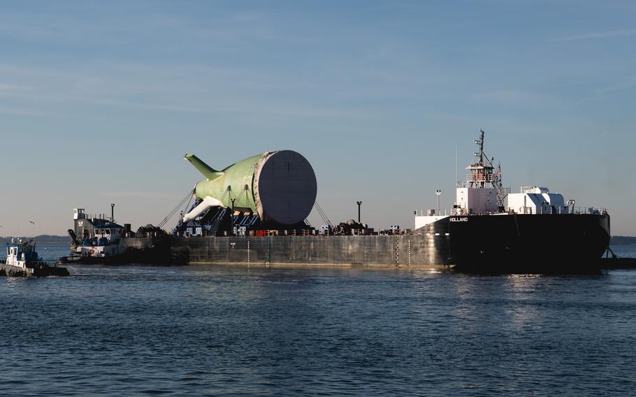 HII’s Newport News Shipbuilding division has delivered the first Columbia-class ballistic missile submarine stern to General Dynamics Electric Boat.