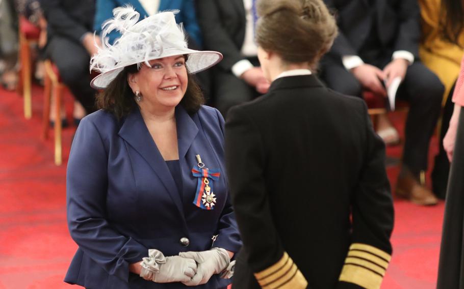 Karen Pierce at Buckingham Palace in 2019. 