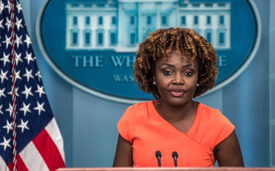 White House Press Secretary Karine Jean-Pierre attends a briefing on Sept. 5, 2023.