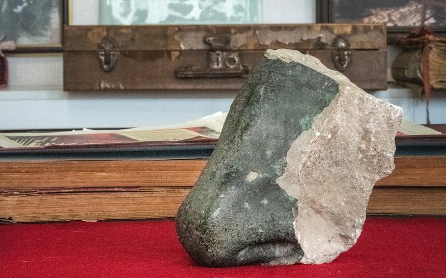 Stalin’s nose, a fragment of a Soviet-era sculpture of Joseph Stalin destroyed in Tbilisi in 1961 and recovered by Stalin memorabilia collector Grigori Oniani in 1994, at his house and museum in Tbilisi, Georgia. 