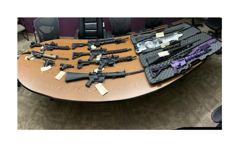 Ghost guns seized by law enforcement.