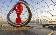 A countdown installation for the 2022 FIFA World Cup in Doha, Qatar. MUST CREDIT: Bloomberg photo by Christopher Pike.