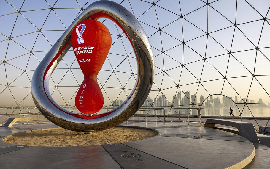 A countdown installation for the 2022 FIFA World Cup in Doha, Qatar. 