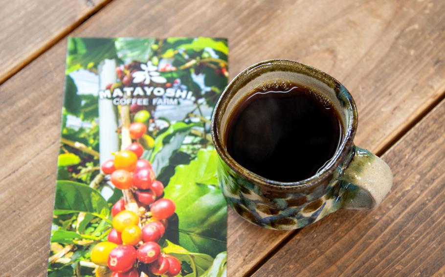 Matayoshi Coffee Farm in northern Okinawa serves its own coffee by the cup.