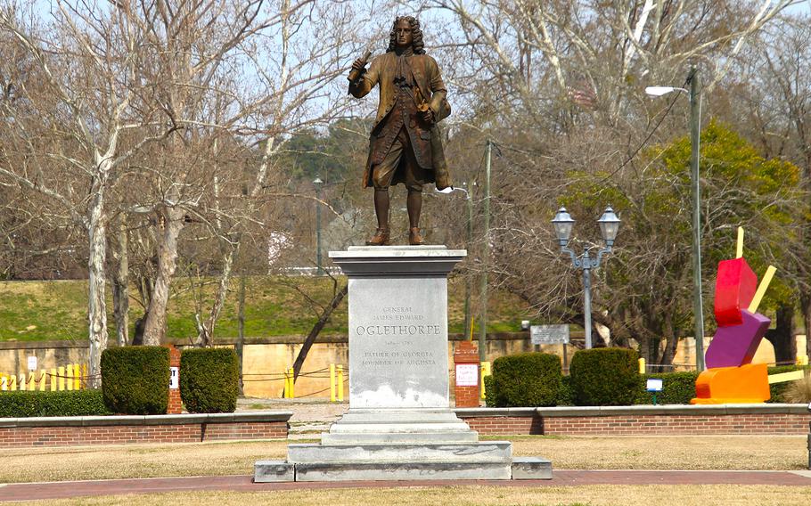 A statue in downtown Augusta honors Gen. James Edward Oglethorpe, who founded Georgia and named Augusta after Princess Augusta of Saxe-Gotha-Altenburg and wife of Frederick, Prince of Wales. Augusta was founded in 1736.