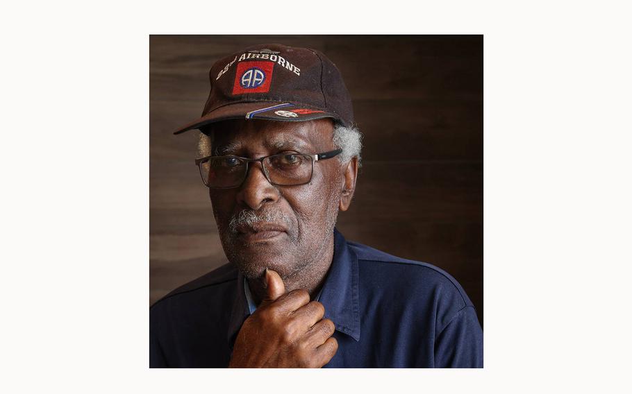 Army veteran Lawrence Draymond, 87, is photographed as Black military veterans gathered daily to share memories, stories, and fellowship at a local McDonald’s on March 28, 2024 in Miami, Florida.