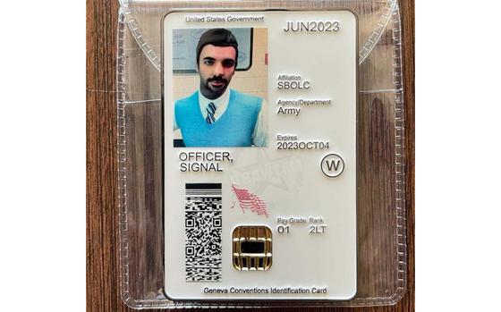This screenshot from Facebook shows the Cyber Awarness Challenge-inspired challenge coin created by Army 2nd Lt. Michael Moser, a Signal Corps officer.