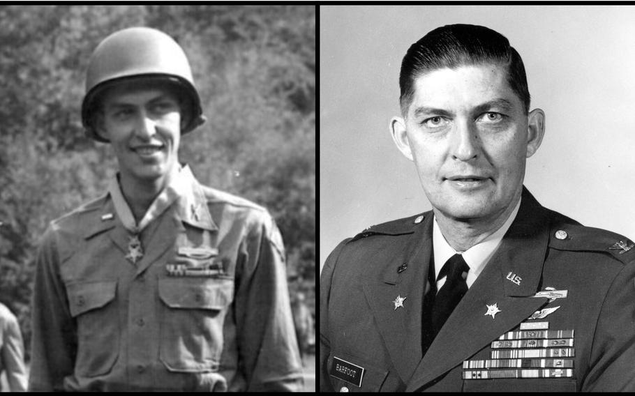 Van T. Barfoot, after receiving his Medal of Honor during World War II (left) and as a colonel (right). The Virginia National Guard’s Fort Pickett will officially be redesignated Fort Barfoot in honor of Barfoot, who has extensive Virginia ties. The ceremony is scheduled for March 24, 2023, in the Fort Pickett area near Blackstone, Va.