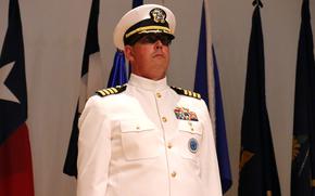 Capt. Neil Koprowski takes command of Naval Forces Korea during a change-of-command ceremony at Naval Fleet Headquarters in Busan, South Korea, Thursday, June 8, 2023.