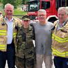 Army Col. Charles Bergman, second from right, was one of the first on the scene June 3, 2022, at a catastrophic train derailment near Garmisch-Partenkirchen, Germany, that killed five people and injured nearly 70. Bergman was awarded the Soldier's Medal on March 18, 2023, for his actions during the derailment. 