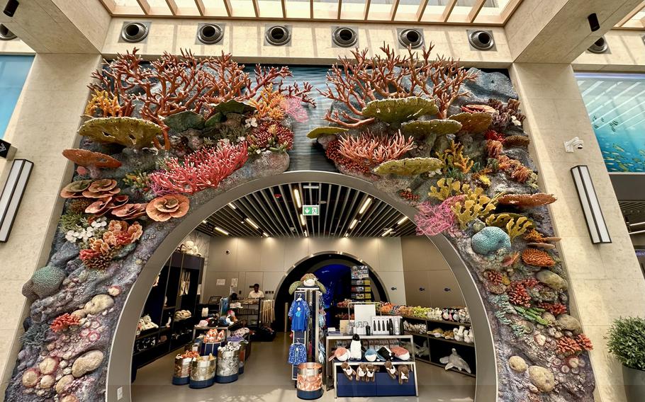 Framed by a coral-covered archway, the Marassi Aquarium’s gift shop continues the marine theme, offering ocean-inspired souvenirs, toys and educational takeaways for visitors.