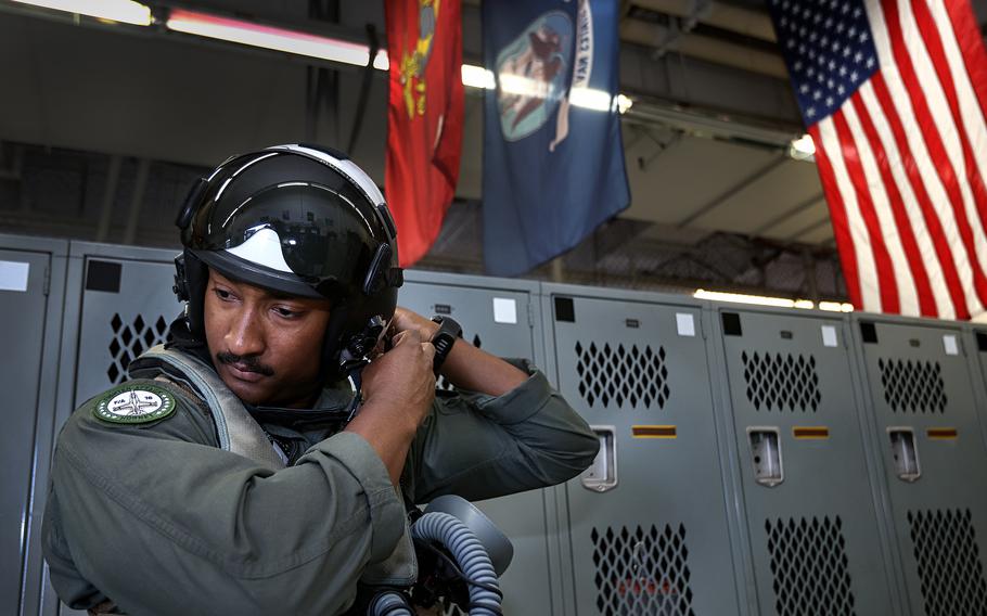Marine Capt. Zach Mullins of Houston prepares for a training flight in August out of Marine Corps Air Station Miramar in San Diego.