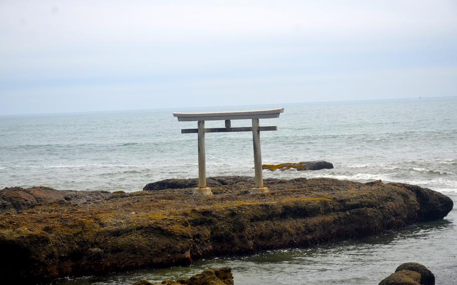 Oarai's Kamiiso no Torii, a gate erected on coastal rocks, is a popular spot for photographers to catch the sunrise. 