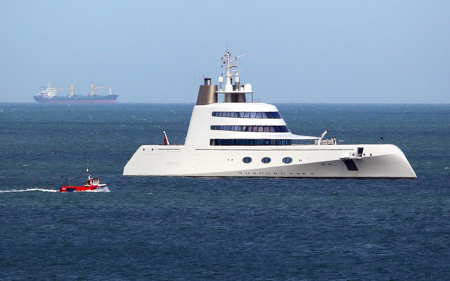 A yacht owned by Russian Billionaire Andrey Melnichenko on September 10, 2016. 