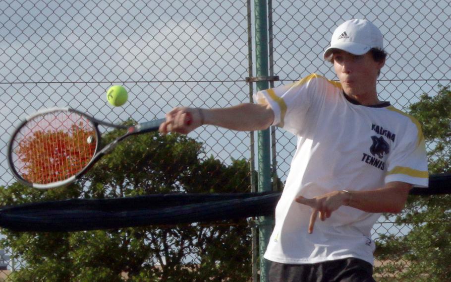 Kadena's Evan Davis repeated as Okinawa district doubles champion and added the island singles title to boot.