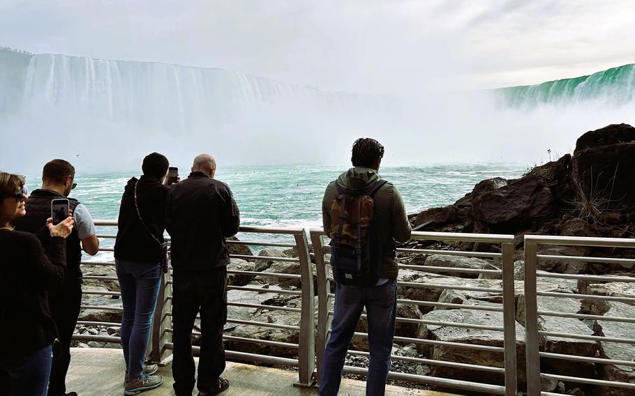 Visitors view Horseshoe Falls from the platform on the Niagara River’s edge outside of the renovated Niagara Parks Power Station.  If the wind is right, you’ll feel the mist on your face. 