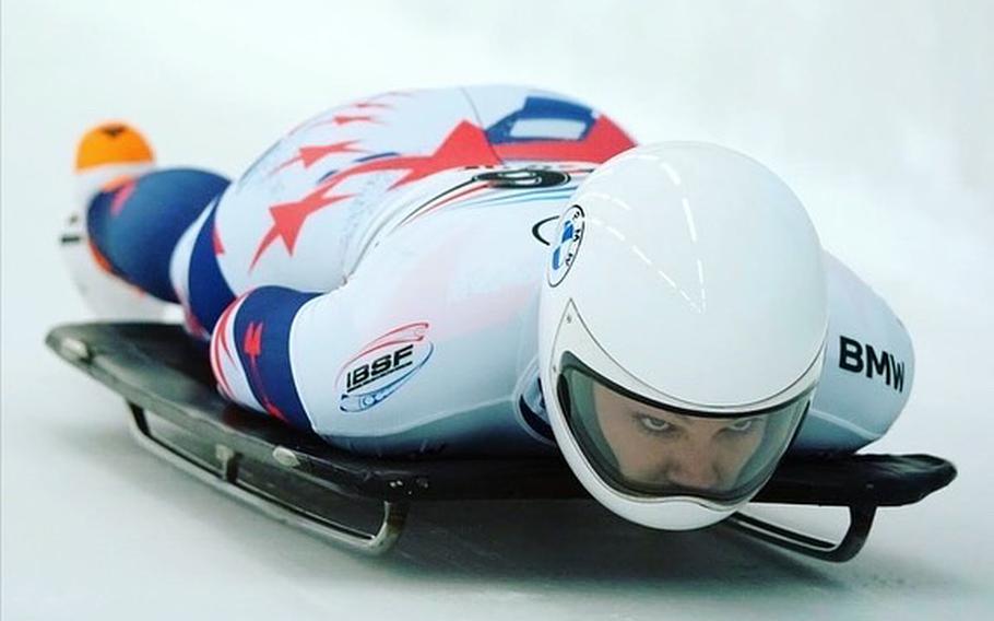 A career-best sixth-place finish in St. Mortiz, Switzerland, Jan. 14, 2022, clinched Airman 1st Class Kelly Curtis one of three spots on the U.S. skeleton team for the Winter Olympics.