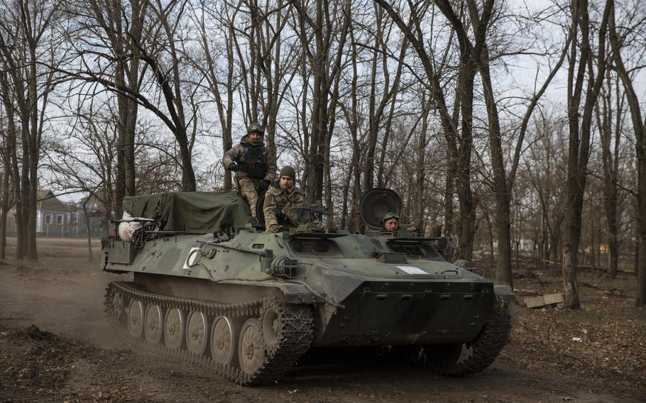 The Ukrainian military in the southern Mykolaiv region on Wednesday.