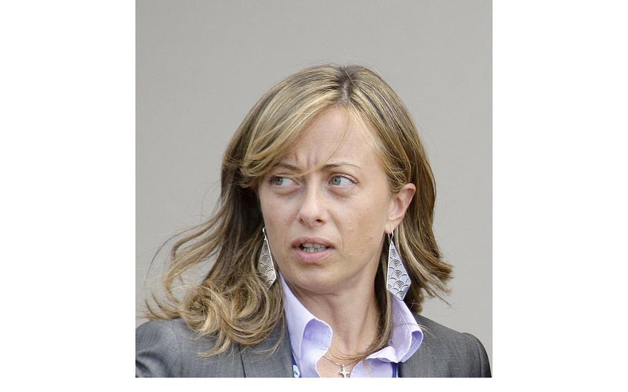 Giorgia Meloni, seen here attending a summit in L’Aquila, Italy on July 9, 2009, was sworn in as Italy’s first female prime minister on Saturday, Oct. 22, 2022. hold that office. 