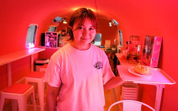 Tomoko Ishikawa modeled her cafe, Old New American Style near Yokota Air Base in western Tokyo, on Barbie’s bedroom. 