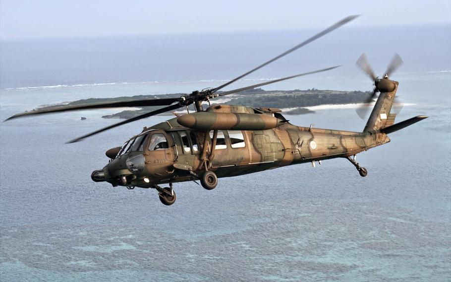 A Japan Ground-Self Defense Force UH-60JA Black Hawk similar to this one crashed into the East China Sea near Miyako Island, April 6, 2023, while conducting surveillance.