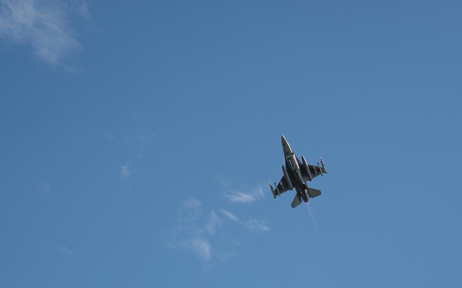 A plane flying.