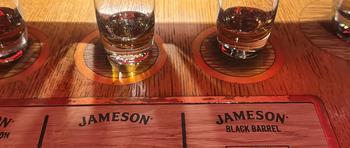 Different whiskies at the Jameson Distillery on Bow Street