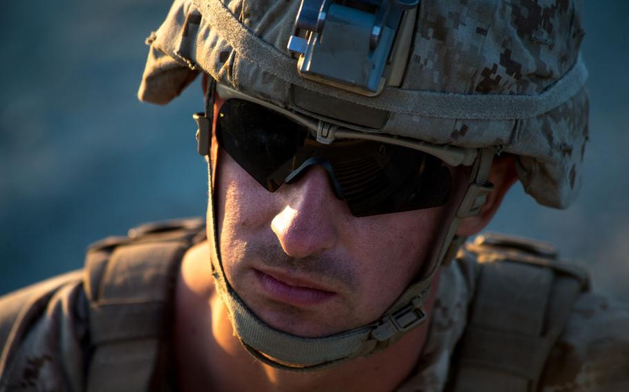 U.S. Marine Corps 1st Lt. Thomas MacAleese, a platoon commander with Bravo Company, Battalion Landing Team 1/4, 15th Marine Expeditionary Unit, is photographed during sustainment training at Marine Corps Base Camp Pendleton, Calif., July 10, 2020. 